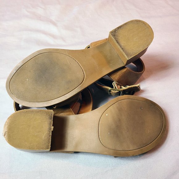 Rampage Jabari Women's Size 7.5 Faux Leather Open Toe Pumps Heels Sandals Shoes - Picture 7 of 12